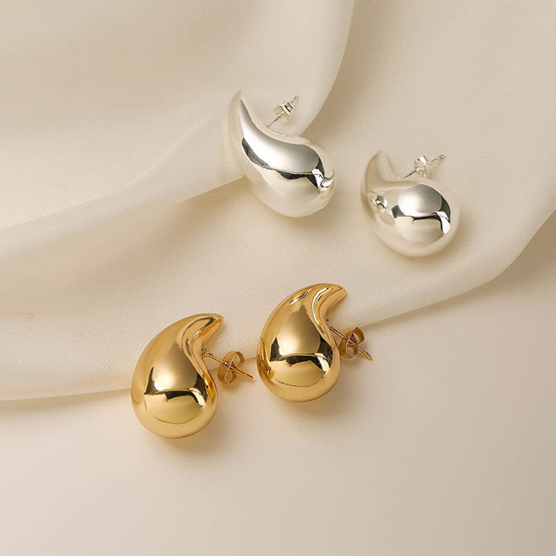 Water droplet earring , big circular earrings