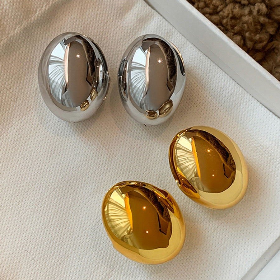 Water droplet earring , big circular earrings