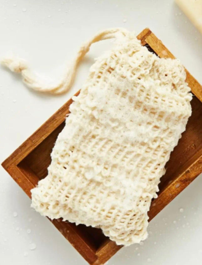 Soap foaming net and exfoliating bag , bath tool