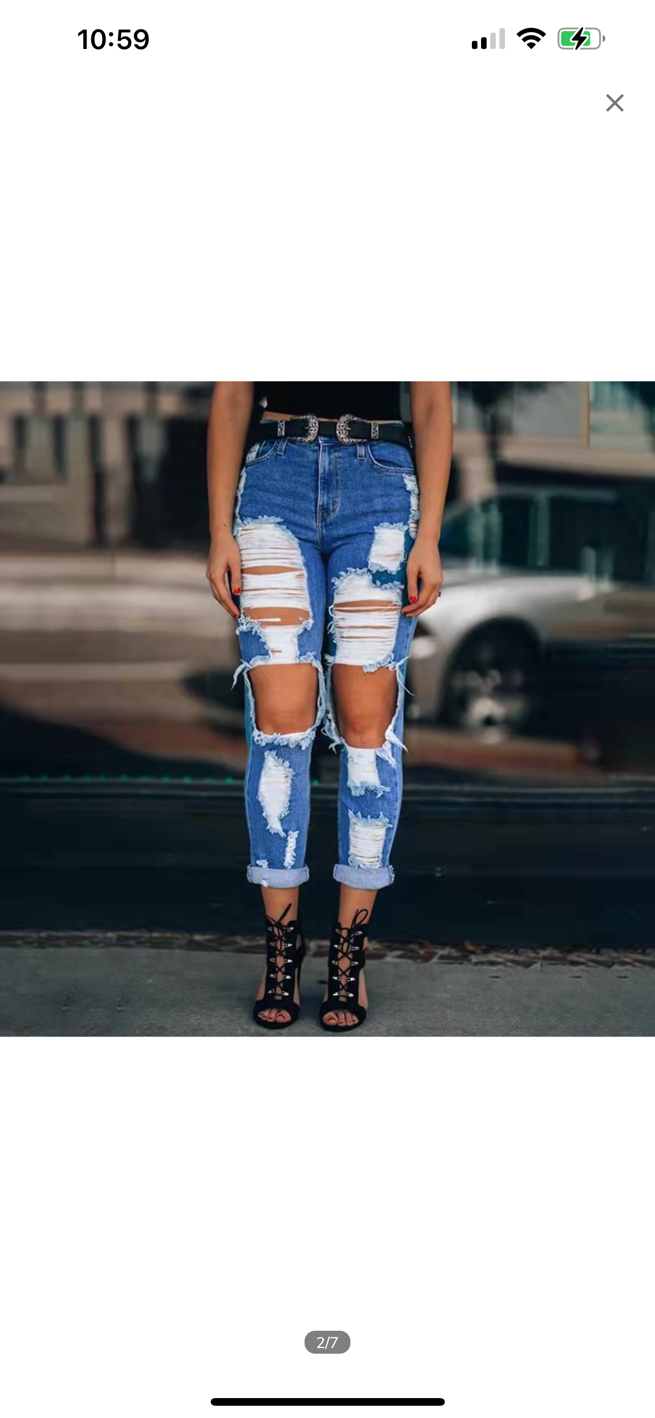 Ripped jeans with cuffs