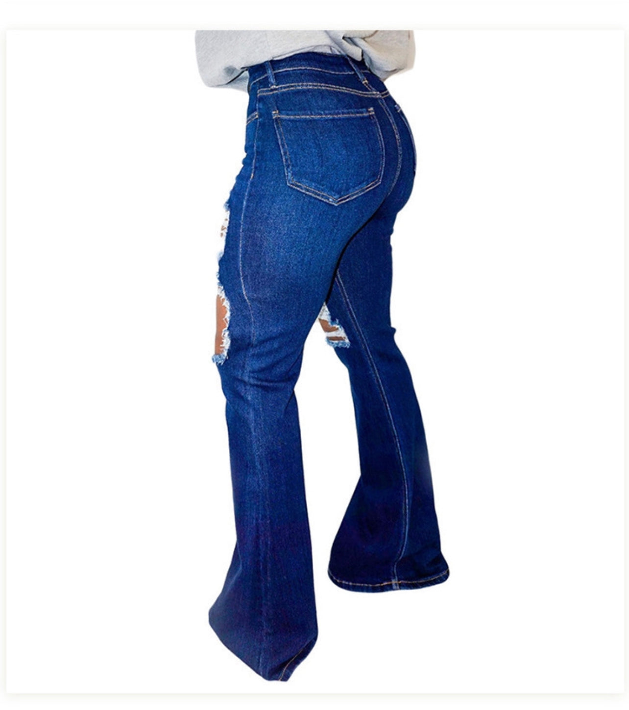 Ripped jeans with bell bottoms