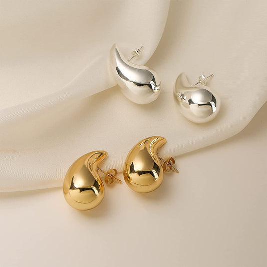 Water droplet earring , big circular earrings