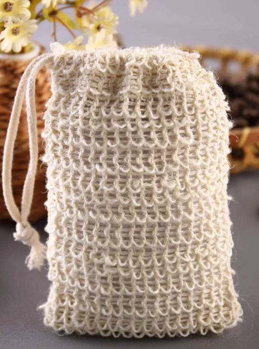 Soap foaming net and exfoliating bag , bath tool