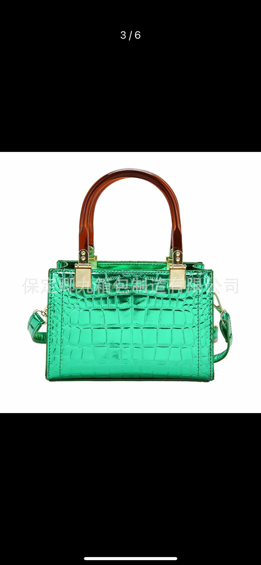 Croc print metallic