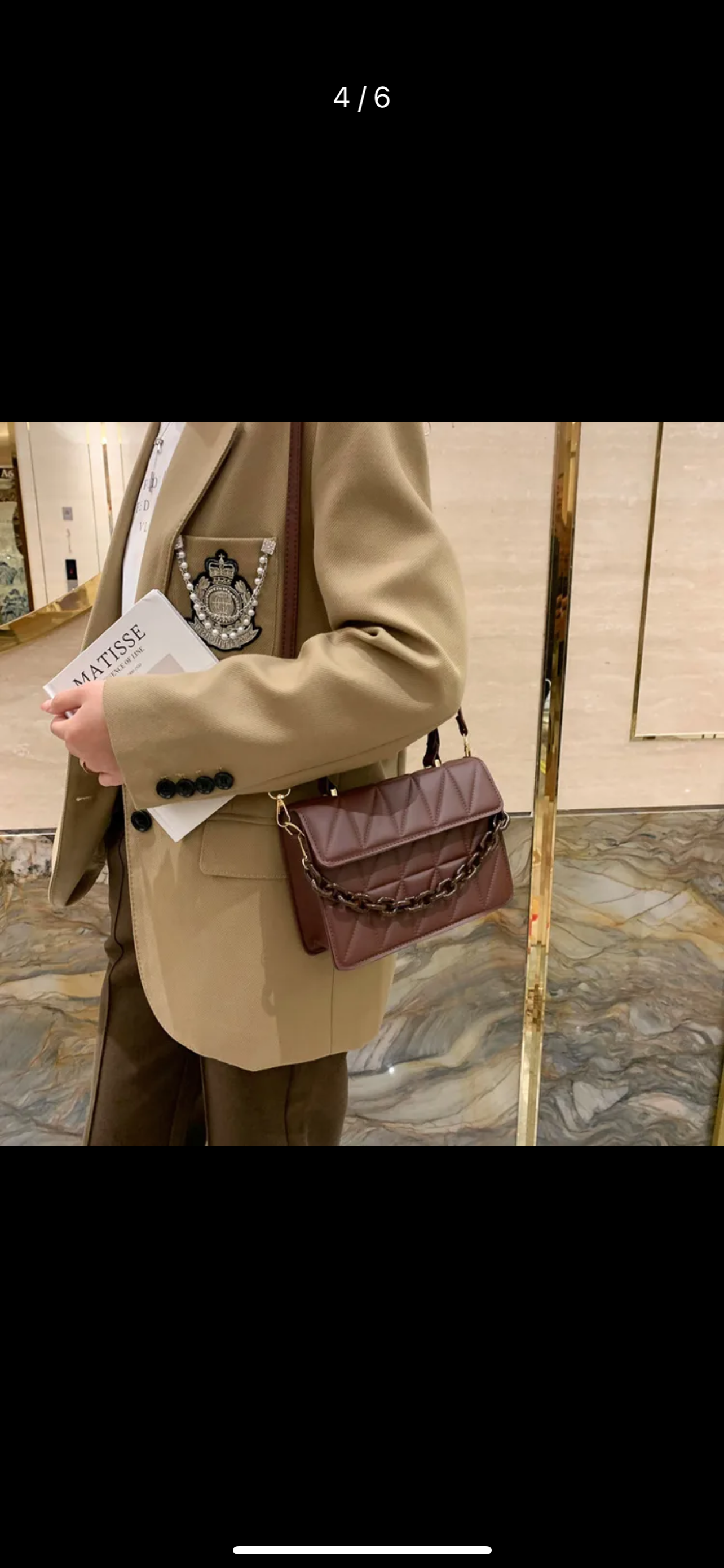 Pu leather clutch with chain link