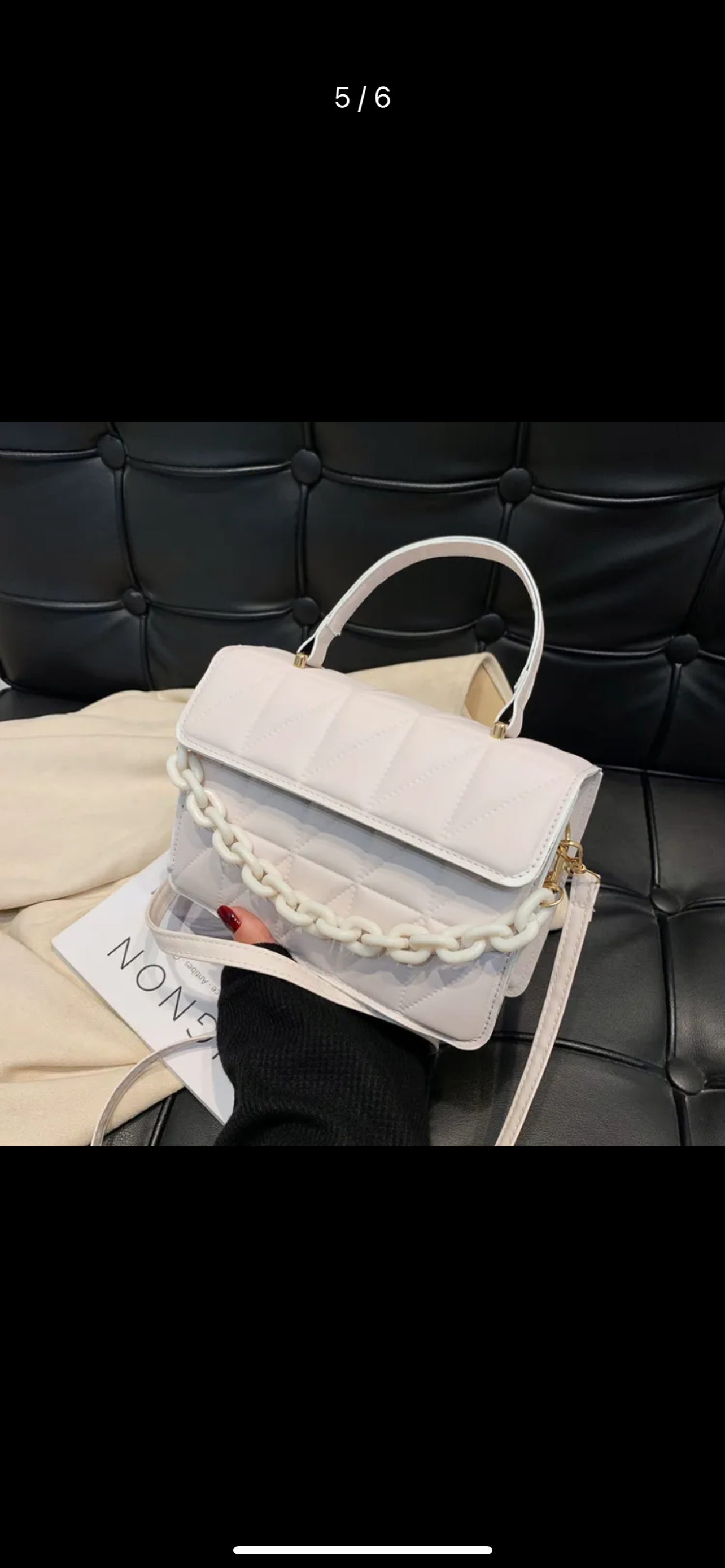 Pu leather clutch with chain link