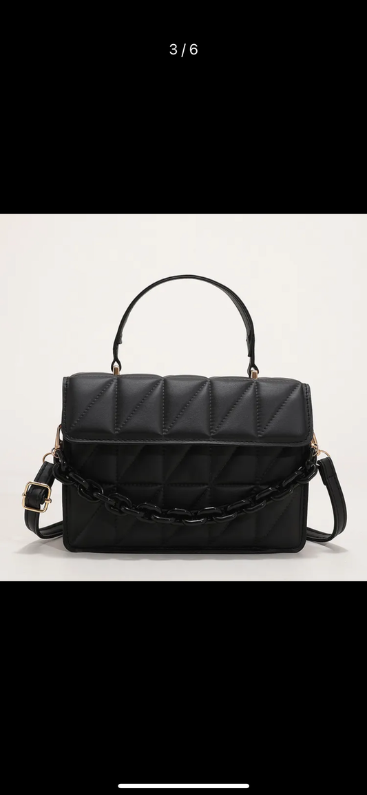Pu leather clutch with chain link
