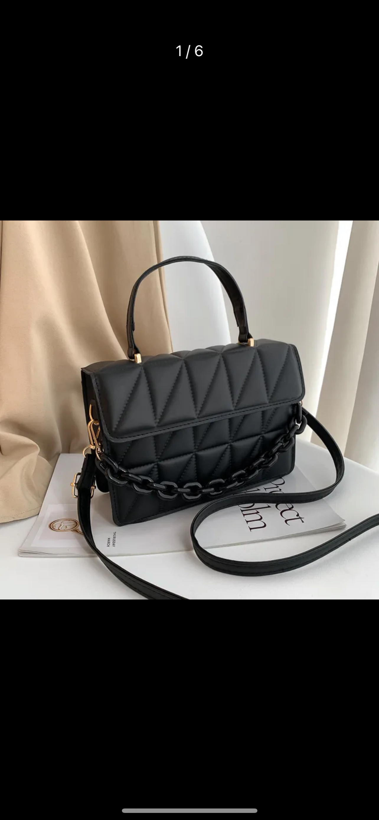 Pu leather clutch with chain link
